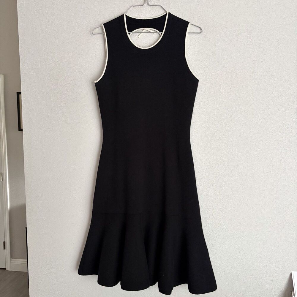 Kate Spade New York Fluted stretch sweater dress Size S Black White